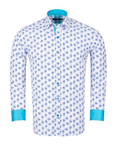 Floral Printed Long Sleeved Mens Shirt SL 7244