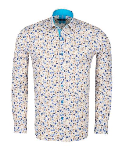 MAKROM - Floral Printed Long Sleeved Mens Shirt SL 7249