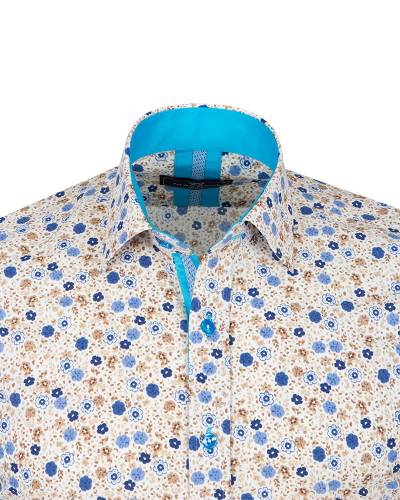 Floral Printed Long Sleeved Mens Shirt SL 7249