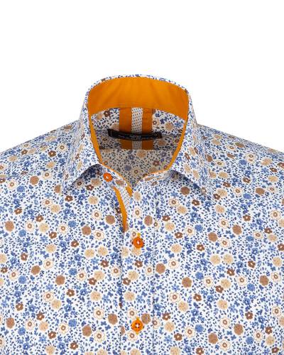 Floral Printed Long Sleeved Mens Shirt SL 7249