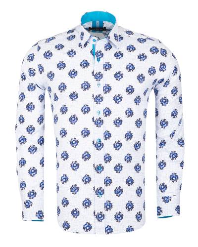 Floral Printed Long Sleeved Mens Shirt SL 7252