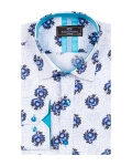 Floral Printed Long Sleeved Mens Shirt SL 7252 - Thumbnail