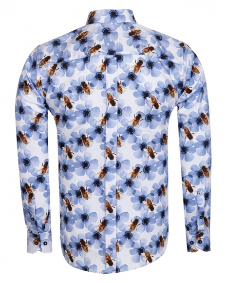 Luxury Bees Printed Long Sleeved Mens Shirt SL 6715