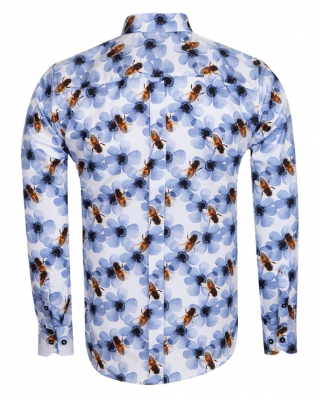 Luxury Bees Printed Long Sleeved Mens 
