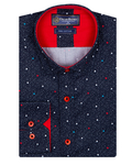 Luxury Birds Printed Pure Cotton Mens Shirt SL 6837 - Thumbnail