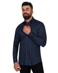 Luxury Birds Printed Pure Cotton Mens Shirt SL 6837 - Thumbnail