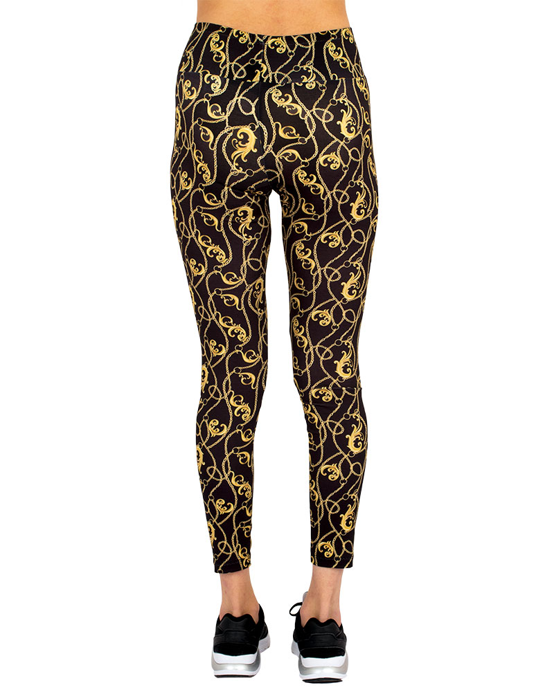 Luxury Black and Gold Womens Leggings TY 004 | Makrom