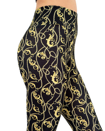 Luxury Black and Gold Womens Leggings TY 004