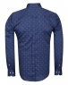 Luxury Blue and Gold Printed Pure Cotton Mens Shirt SL 6705 - Thumbnail