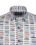 Luxury Cartoon Cars Printed Long Sleeved Mens Shirt SL 5917 - Thumbnail