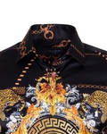 Luxury Chains Printed Long Sleeved Mens Shirt SL 6750 - Thumbnail