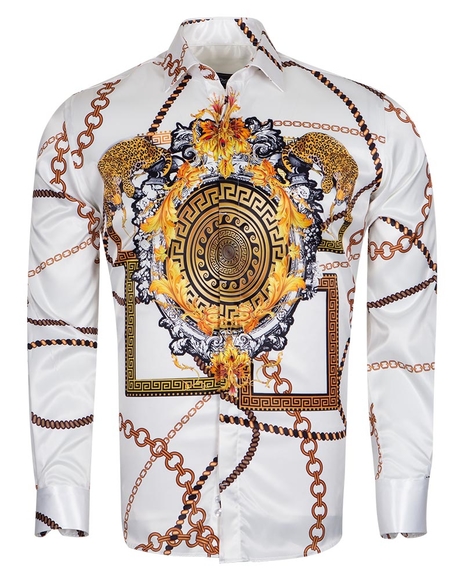 Luxury Chains Printed Long Sleeved Mens Shirt SL 6750