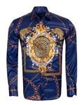 Luxury Chains Printed Long Sleeved Mens Shirt SL 6750 - Thumbnail