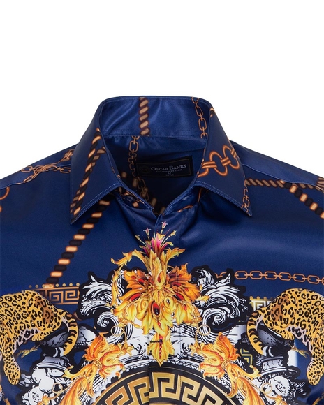 Luxury Chains Printed Long Sleeved Mens Shirt SL 6750