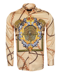 Luxury Chains Printed Long Sleeved Mens Shirt SL 6750 - Thumbnail