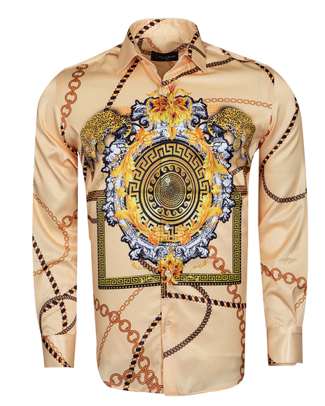 Luxury Chains Printed Long Sleeved Mens Shirt SL 6750