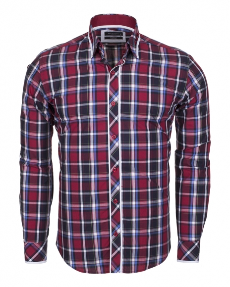 Luxury Check Multicolor Cotton Long Sleeved Mens Shirt SL 5403