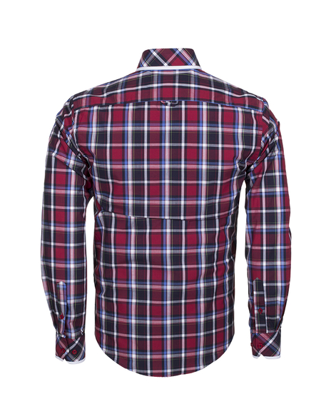 Luxury Check Multicolor Cotton Long Sleeved Mens Shirt SL 5403