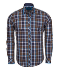 Luxury Check Multicolor Cotton Long Sleeved Mens Shirt SL 5403 - Thumbnail