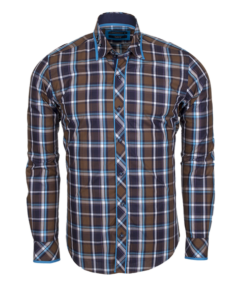 Luxury Check Multicolor Cotton Long Sleeved Mens Shirt SL 5403