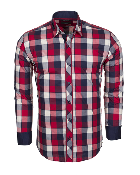 Luxury Check Multicolor Cotton Long Sleeved Mens Shirt SL 5403