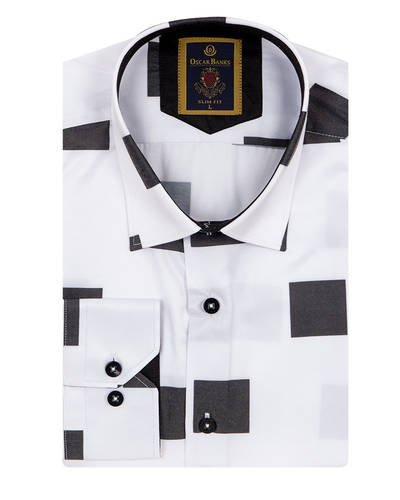 Luxury Check Pattern Printed Long Sleeved Mens Shirt SL 6312