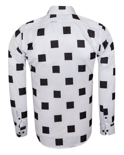 Luxury Check Pattern Printed Long Sleeved Mens Shirt SL 6312
