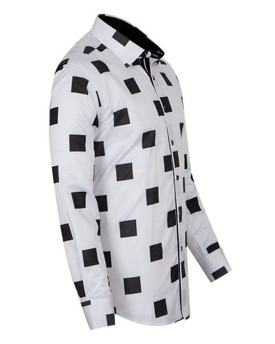 Luxury Check Pattern Printed Long Sleeved Mens Shirt SL 6312