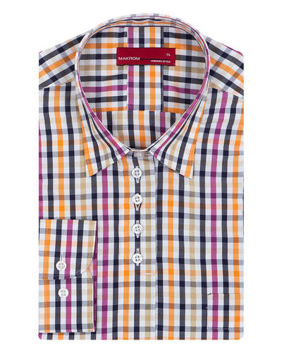 MAKROM - Luxury Check Printed Womens Shirt LL 3314 (Thumbnail - )