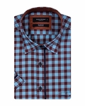 Luxury Check Short Sleeved Shirt with Chest Pocket SS 6050 - Thumbnail