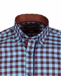 Luxury Check Short Sleeved Shirt with Chest Pocket SS 6050 - Thumbnail