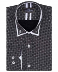 Luxury Circles Printed Double Collar Mens Shirt SL 7060 - Thumbnail