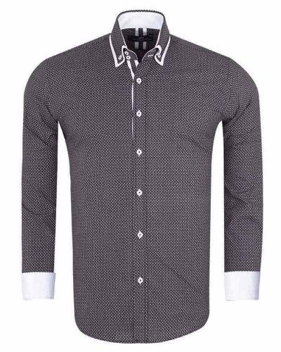 Luxury Circles Printed Double Collar Mens Shirt SL 7060