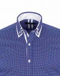 Luxury Circles Printed Double Collar Mens Shirt SL 7060 - Thumbnail