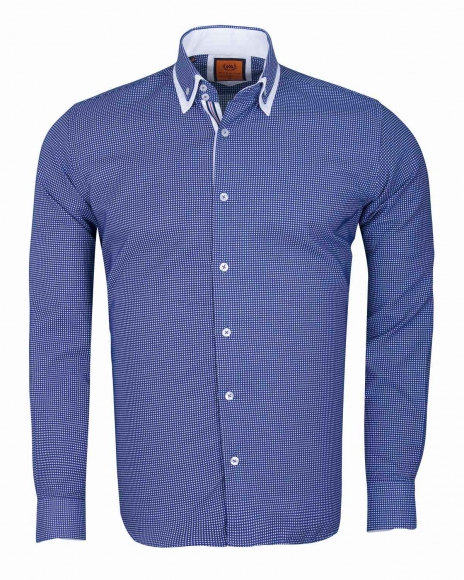 MAKROM - Luxury Classical Double Collar Long sleeved Mens Shirt SL 6615 (Thumbnail - )
