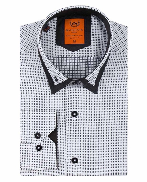 MAKROM - Luxury Classical Double Collar Long sleeved Mens Shirt SL 6615 (1)