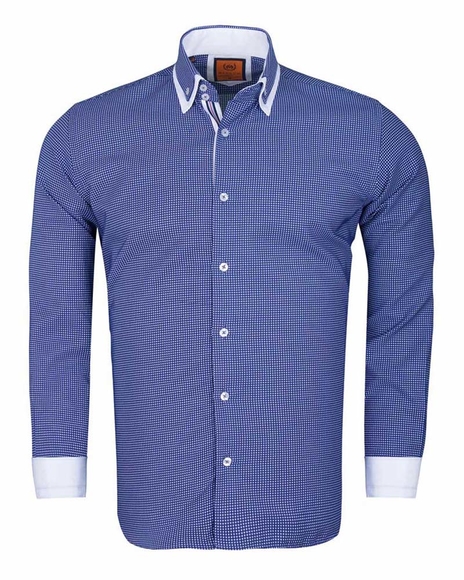Luxury Classical Double Collar Long sleeved Mens Shirt SL 6615