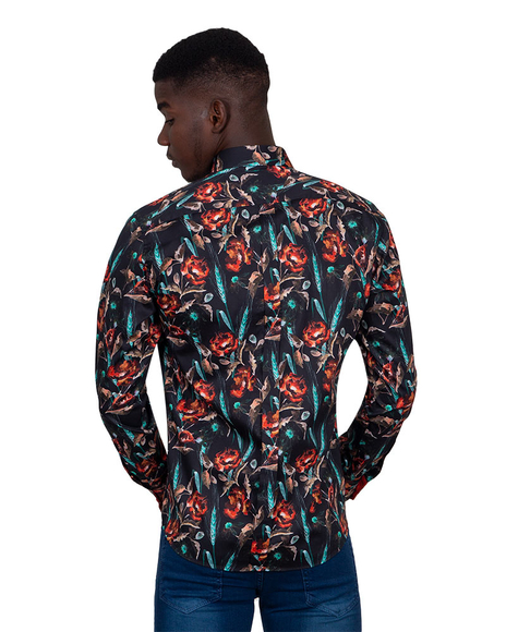 mens shirts contrast collar cuffs