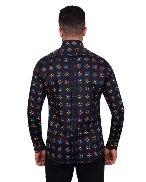 Luxury Colors Printed Pure Cotton Mens Shirt SL 6836