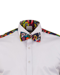 Luxury Comics Printed Tuxedo Shirt SL 7031 - Thumbnail