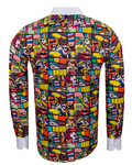 Luxury Comics Printed Tuxedo Shirt SL 7031 - Thumbnail