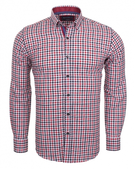 Luxury Cotton Check Classical Long Sleeved Mens Shirt SL 5849