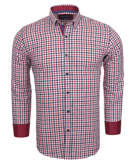 Luxury Cotton Check Classical Long Sleeved Mens Shirt SL 5849