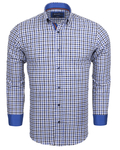 Luxury Cotton Check Classical Long Sleeved Mens Shirt SL 5849 - Thumbnail