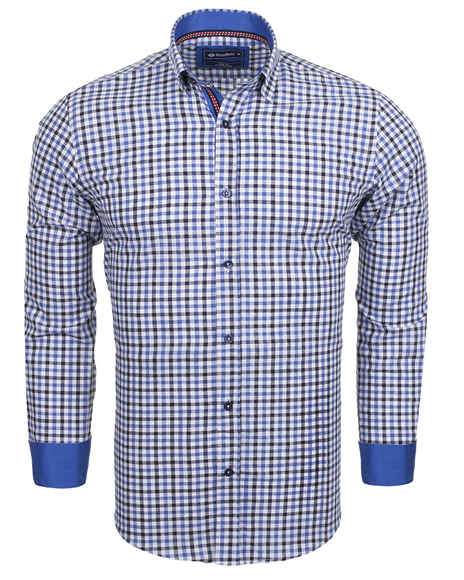 Luxury Cotton Check Classical Long Sleeved Mens Shirt SL 5849