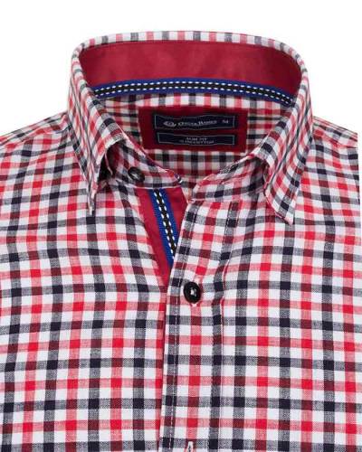 OSCAR BANKS - Luxury Cotton Check Classical Long Sleeved Mens Shirt SL 5849 (1)