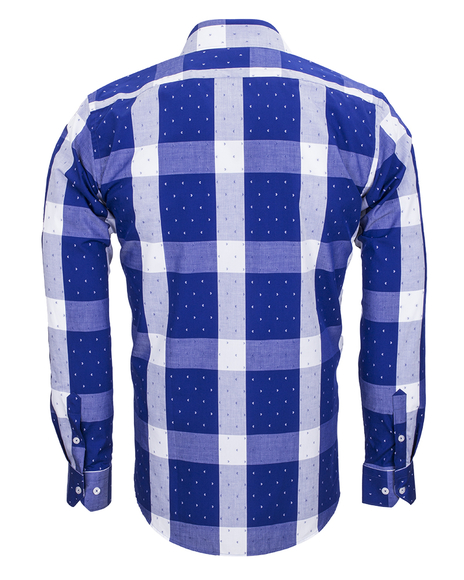 Luxury Cotton Check Classical Long Sleeved Mens Shirt SL 5990