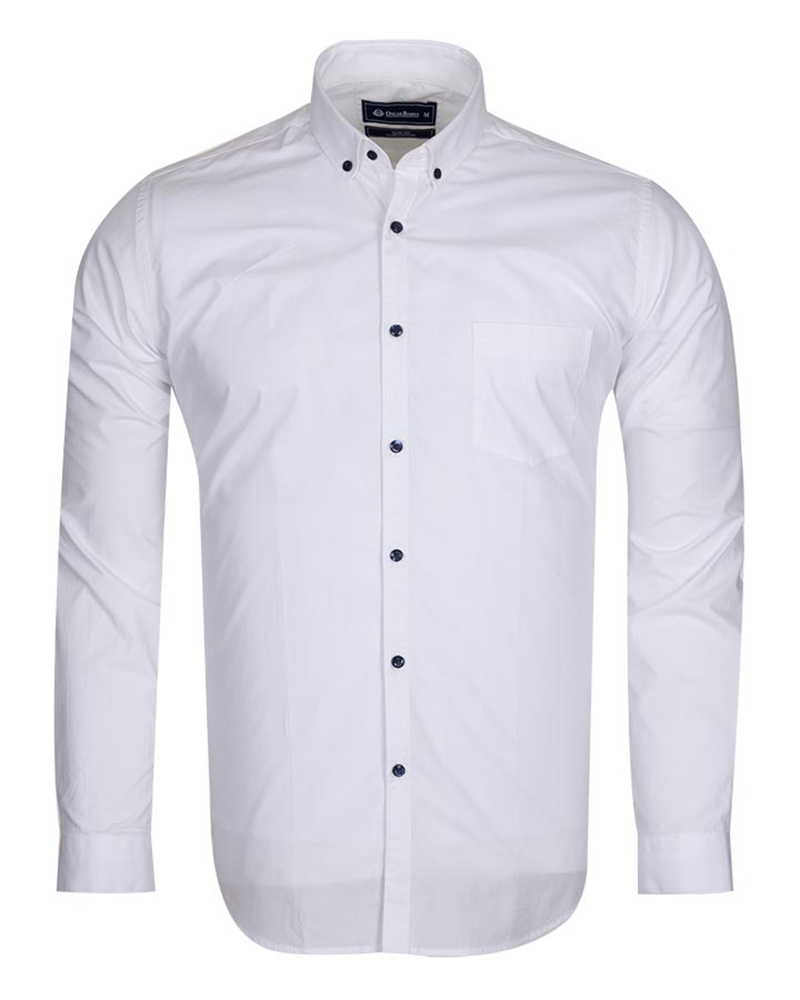 Luxury Cotton Plain Long Sleeved Mens Shirt SL 6351