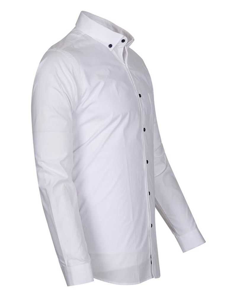 Luxury Cotton Plain Long Sleeved Mens Shirt SL 6351 - Thumbnail