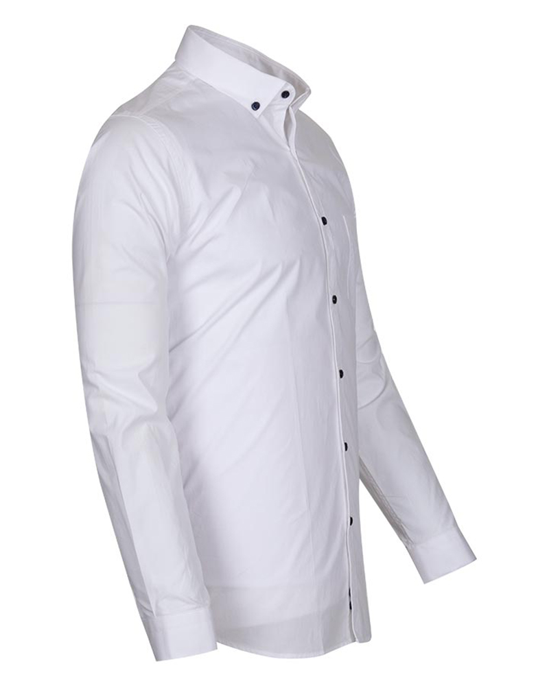 Oscar Banks - Luxury Cotton Plain Long Sleeved Mens Shirt SL 6351 (1)